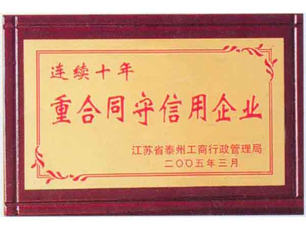 重合同守信用企业